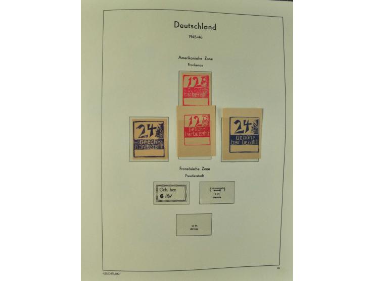 1945/46, postfrische, ungebrauchte und gestempelte Sammlung mit besseren Werten, Sätzen und Blocks, teils Altsignaturen