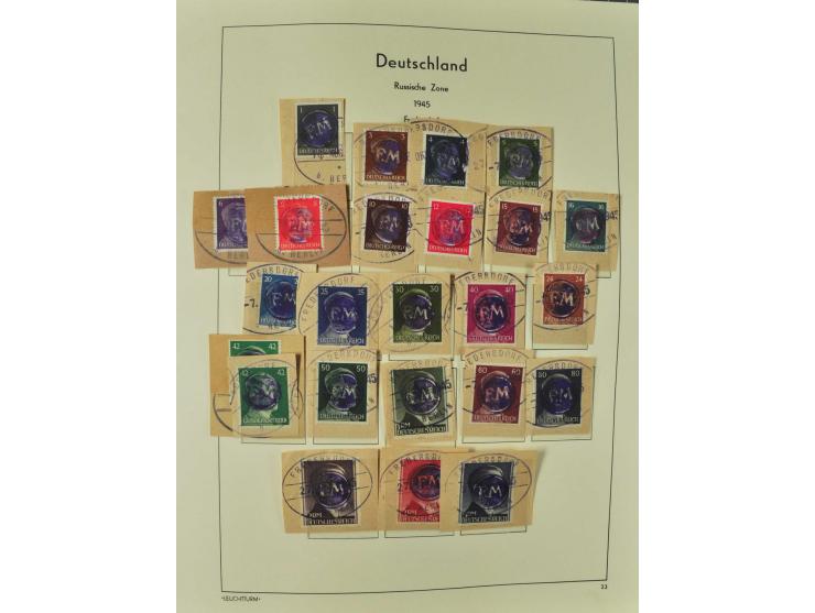 1945/46, postfrische, ungebrauchte und gestempelte Sammlung mit besseren Werten, Sätzen und Blocks, teils Altsignaturen
