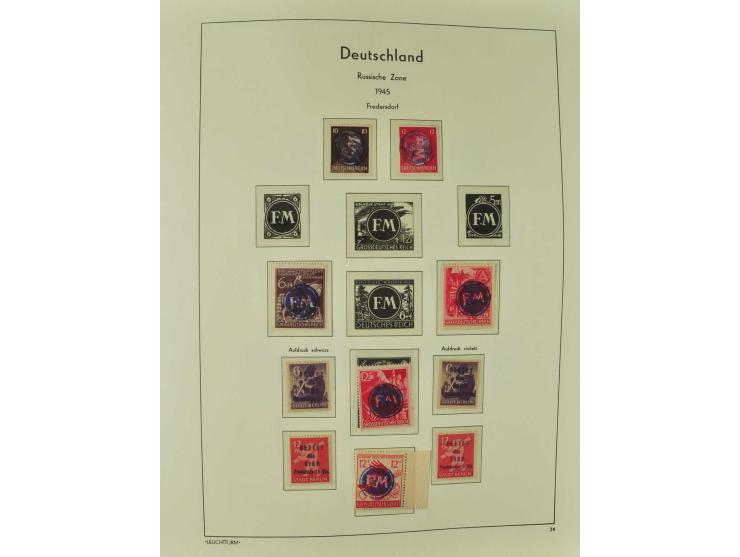 1945/46, postfrische, ungebrauchte und gestempelte Sammlung mit besseren Werten, Sätzen und Blocks, teils Altsignaturen