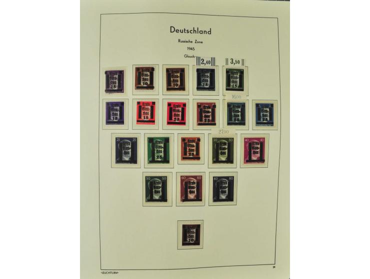1945/46, postfrische, ungebrauchte und gestempelte Sammlung mit besseren Werten, Sätzen und Blocks, teils Altsignaturen