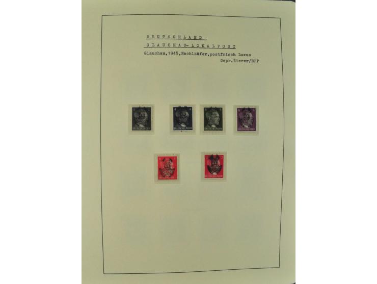 1945/46, postfrische, ungebrauchte und gestempelte Sammlung mit besseren Werten, Sätzen und Blocks, teils Altsignaturen