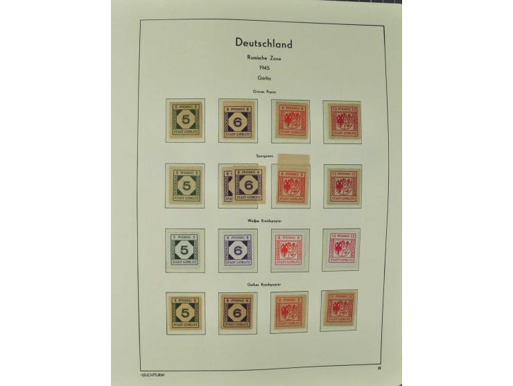 1945/46, postfrische, ungebrauchte und gestempelte Sammlung mit besseren Werten, Sätzen und Blocks, teils Altsignaturen