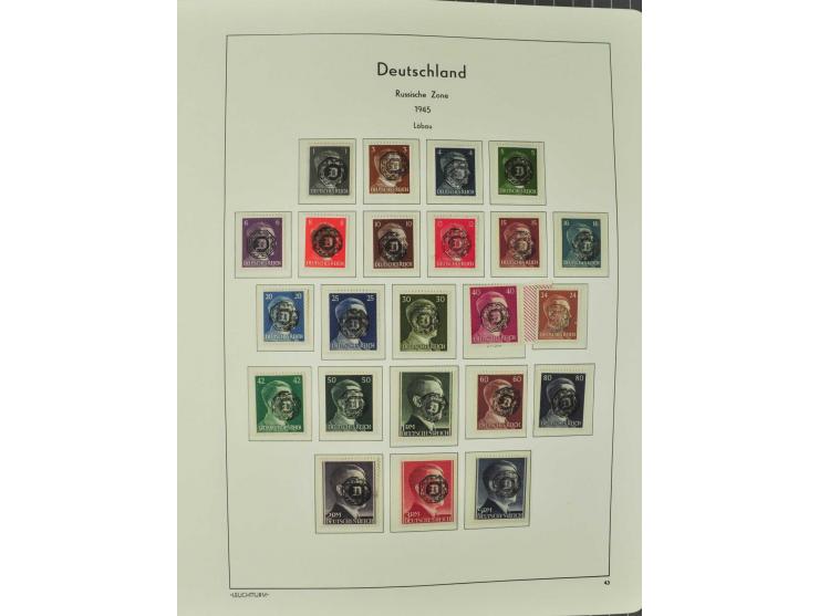 1945/46, postfrische, ungebrauchte und gestempelte Sammlung mit besseren Werten, Sätzen und Blocks, teils Altsignaturen