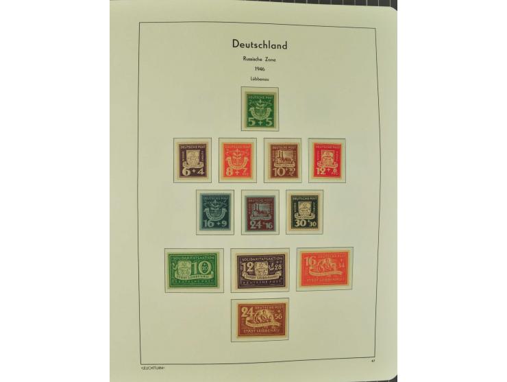 1945/46, postfrische, ungebrauchte und gestempelte Sammlung mit besseren Werten, Sätzen und Blocks, teils Altsignaturen