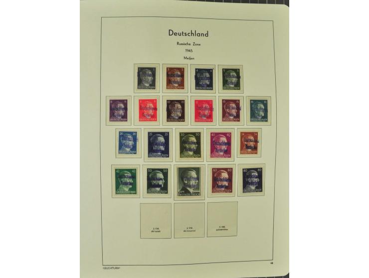 1945/46, postfrische, ungebrauchte und gestempelte Sammlung mit besseren Werten, Sätzen und Blocks, teils Altsignaturen