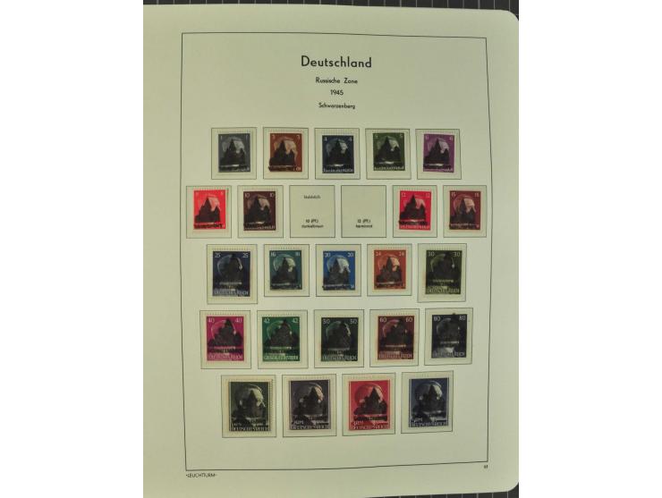 1945/46, postfrische, ungebrauchte und gestempelte Sammlung mit besseren Werten, Sätzen und Blocks, teils Altsignaturen