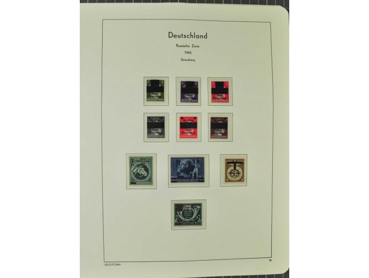 1945/46, postfrische, ungebrauchte und gestempelte Sammlung mit besseren Werten, Sätzen und Blocks, teils Altsignaturen