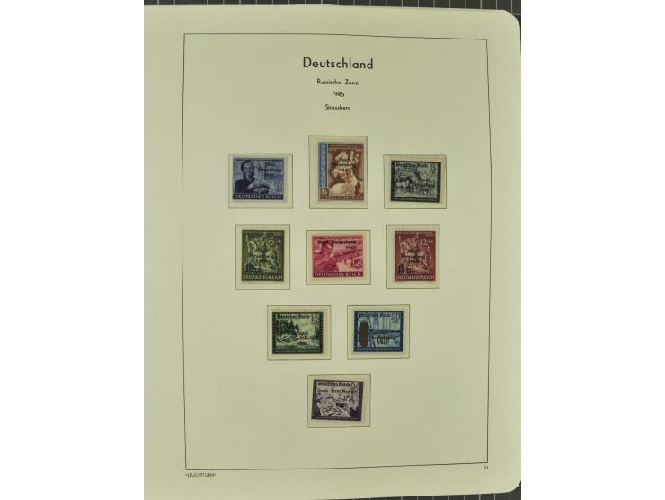 1945/46, postfrische, ungebrauchte und gestempelte Sammlung mit besseren Werten, Sätzen und Blocks, teils Altsignaturen