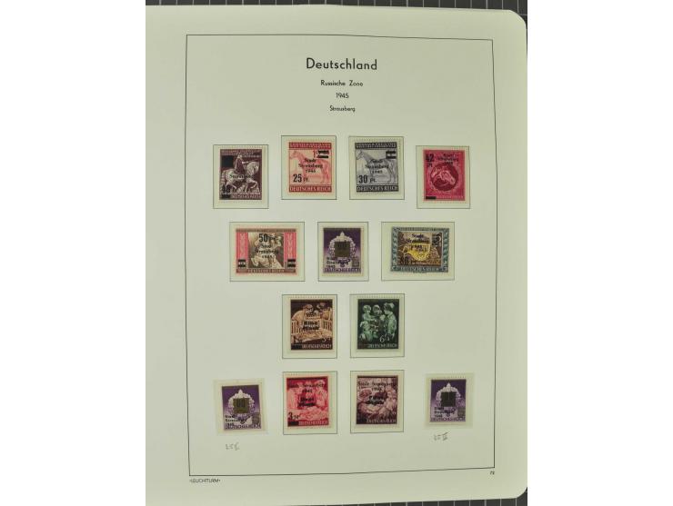 1945/46, postfrische, ungebrauchte und gestempelte Sammlung mit besseren Werten, Sätzen und Blocks, teils Altsignaturen