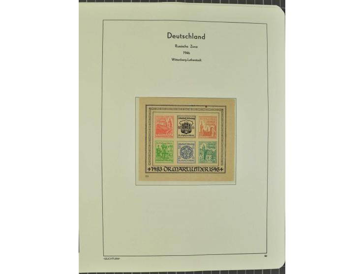 1945/46, postfrische, ungebrauchte und gestempelte Sammlung mit besseren Werten, Sätzen und Blocks, teils Altsignaturen