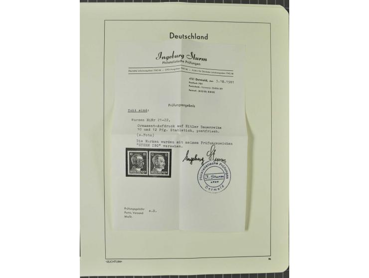 1945/46, postfrische, ungebrauchte und gestempelte Sammlung mit besseren Werten, Sätzen und Blocks, teils Altsignaturen