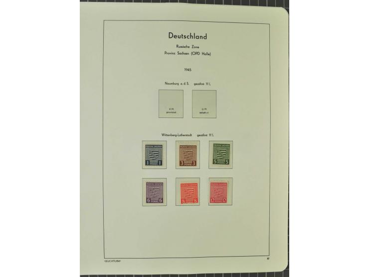 1945/46, postfrische, ungebrauchte und gestempelte Sammlung mit besseren Werten, Sätzen und Blocks, teils Altsignaturen