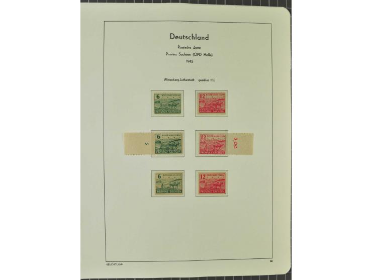 1945/46, postfrische, ungebrauchte und gestempelte Sammlung mit besseren Werten, Sätzen und Blocks, teils Altsignaturen