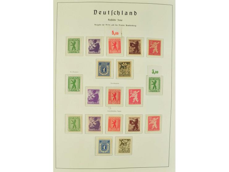 1945/49, postfrische, ungebrauchte und gestempelte Sammlung mit u.a. Mi.-Nr. 41, 80X, 150-55X, Bl.5X+Y, 6 etc., teils Neugumm