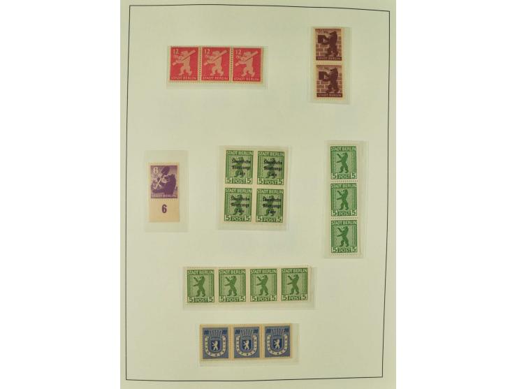 1945/49, postfrische, ungebrauchte und gestempelte Sammlung mit u.a. Mi.-Nr. 41, 80X, 150-55X, Bl.5X+Y, 6 etc., teils Neugumm