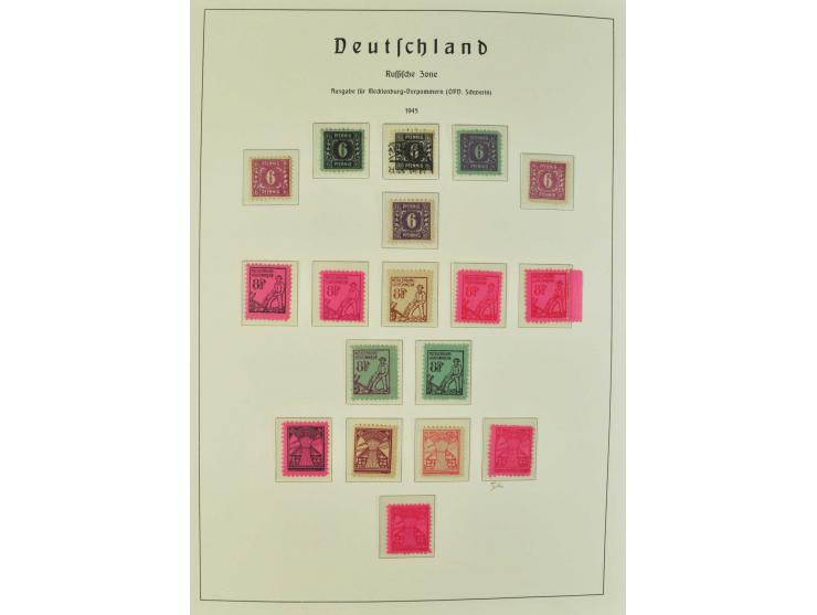 1945/49, postfrische, ungebrauchte und gestempelte Sammlung mit u.a. Mi.-Nr. 41, 80X, 150-55X, Bl.5X+Y, 6 etc., teils Neugumm