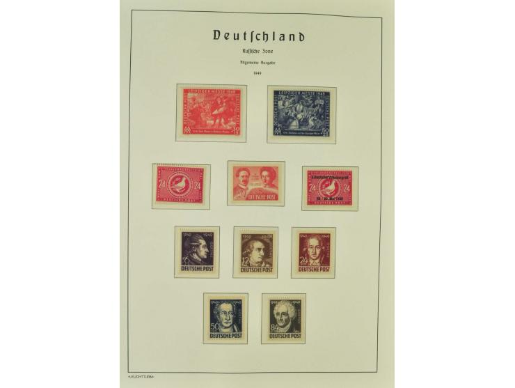 1945/49, postfrische, ungebrauchte und gestempelte Sammlung mit u.a. Mi.-Nr. 41, 80X, 150-55X, Bl.5X+Y, 6 etc., teils Neugumm