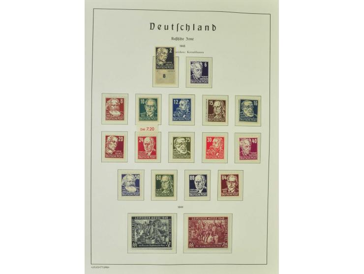 1945/49, postfrische, ungebrauchte und gestempelte Sammlung mit u.a. Mi.-Nr. 41, 80X, 150-55X, Bl.5X+Y, 6 etc., teils Neugumm