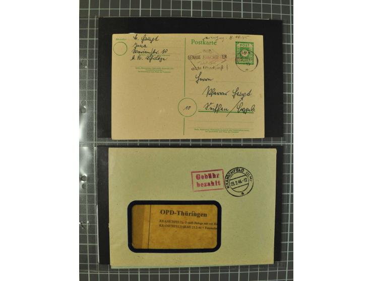 THÜRINGEN: 1945/46, umfangreiche Sammlung mit Schwerpunkt bei den Einzel- und Mehrfachfrankaturen sowie den Blockausgaben mit