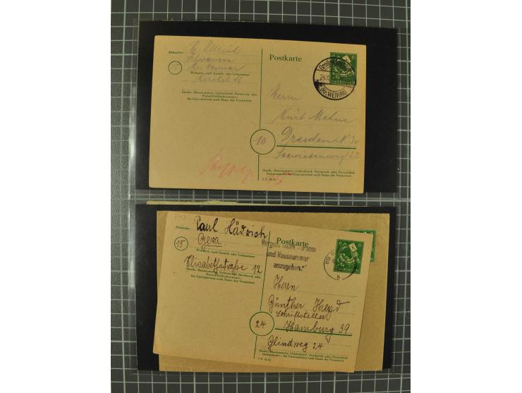 THÜRINGEN: 1945/46, umfangreiche Sammlung mit Schwerpunkt bei den Einzel- und Mehrfachfrankaturen sowie den Blockausgaben mit