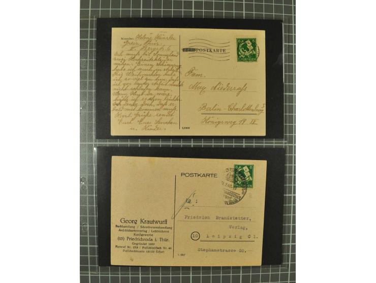 THÜRINGEN: 1945/46, umfangreiche Sammlung mit Schwerpunkt bei den Einzel- und Mehrfachfrankaturen sowie den Blockausgaben mit