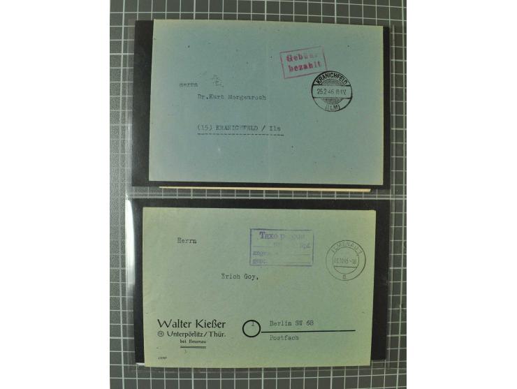 THÜRINGEN: 1945/46, umfangreiche Sammlung mit Schwerpunkt bei den Einzel- und Mehrfachfrankaturen sowie den Blockausgaben mit
