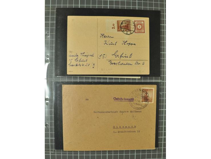 THÜRINGEN: 1945/46, umfangreiche Sammlung mit Schwerpunkt bei den Einzel- und Mehrfachfrankaturen sowie den Blockausgaben mit