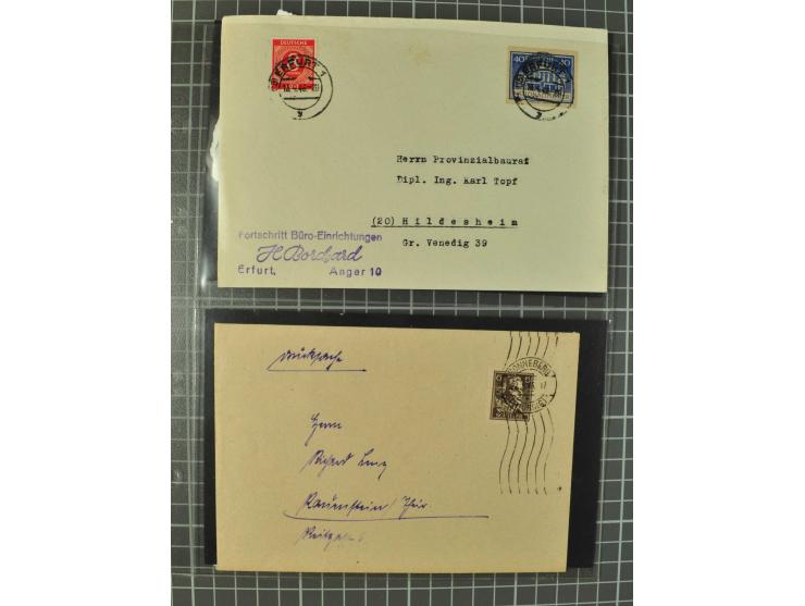 THÜRINGEN: 1945/46, umfangreiche Sammlung mit Schwerpunkt bei den Einzel- und Mehrfachfrankaturen sowie den Blockausgaben mit