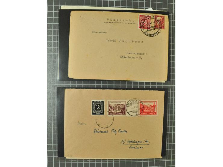 THÜRINGEN: 1945/46, umfangreiche Sammlung mit Schwerpunkt bei den Einzel- und Mehrfachfrankaturen sowie den Blockausgaben mit