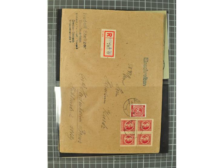 THÜRINGEN: 1945/46, umfangreiche Sammlung mit Schwerpunkt bei den Einzel- und Mehrfachfrankaturen sowie den Blockausgaben mit