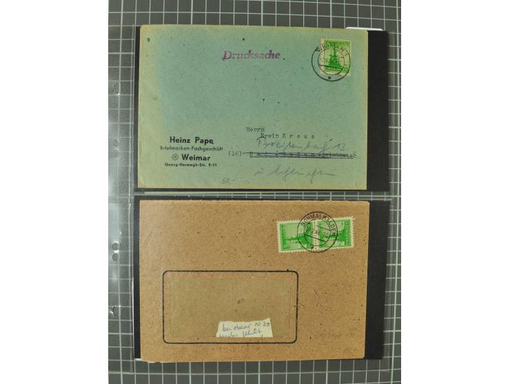 THÜRINGEN: 1945/46, umfangreiche Sammlung mit Schwerpunkt bei den Einzel- und Mehrfachfrankaturen sowie den Blockausgaben mit