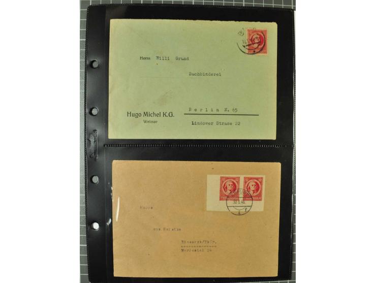 THÜRINGEN: 1945/46, umfangreiche Sammlung mit Schwerpunkt bei den Einzel- und Mehrfachfrankaturen sowie den Blockausgaben mit
