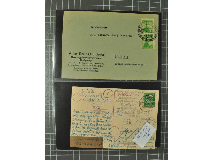 THÜRINGEN: 1945/46, umfangreiche Sammlung mit Schwerpunkt bei den Einzel- und Mehrfachfrankaturen sowie den Blockausgaben mit