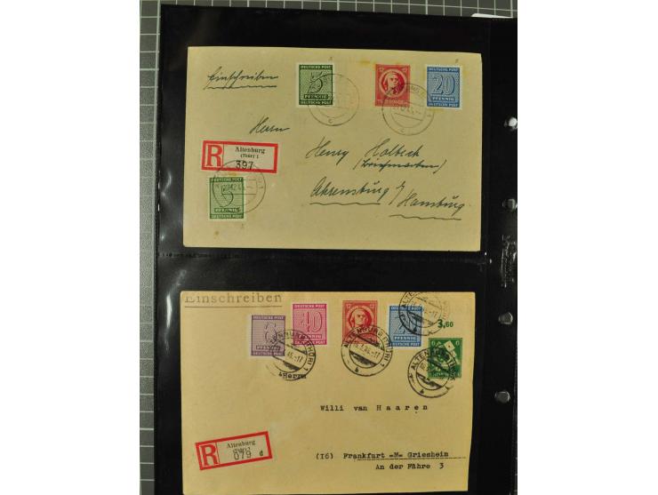 THÜRINGEN: 1945/46, umfangreiche Sammlung mit Schwerpunkt bei den Einzel- und Mehrfachfrankaturen sowie den Blockausgaben mit