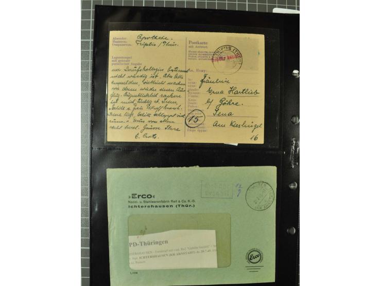 THÜRINGEN: 1945/46, umfangreiche Sammlung mit Schwerpunkt bei den Einzel- und Mehrfachfrankaturen sowie den Blockausgaben mit