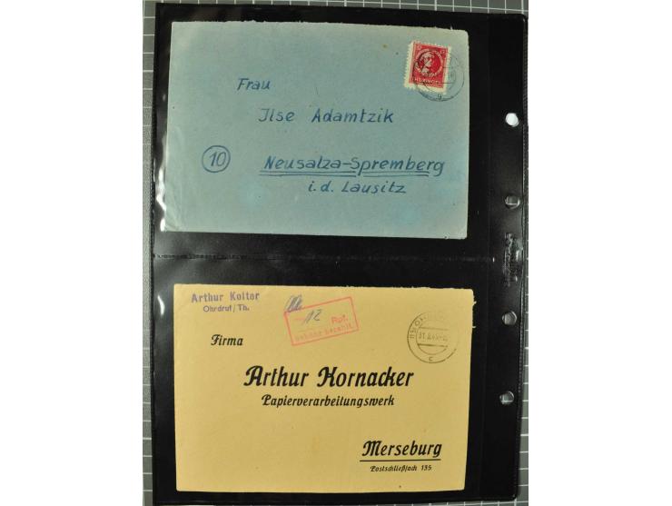 THÜRINGEN: 1945/46, umfangreiche Sammlung mit Schwerpunkt bei den Einzel- und Mehrfachfrankaturen sowie den Blockausgaben mit