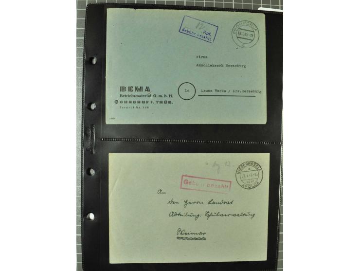 THÜRINGEN: 1945/46, umfangreiche Sammlung mit Schwerpunkt bei den Einzel- und Mehrfachfrankaturen sowie den Blockausgaben mit