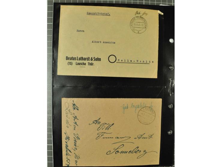 THÜRINGEN: 1945/46, umfangreiche Sammlung mit Schwerpunkt bei den Einzel- und Mehrfachfrankaturen sowie den Blockausgaben mit