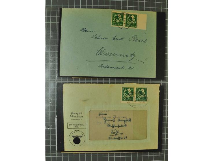 THÜRINGEN: 1945/46, umfangreiche Sammlung mit Schwerpunkt bei den Einzel- und Mehrfachfrankaturen sowie den Blockausgaben mit