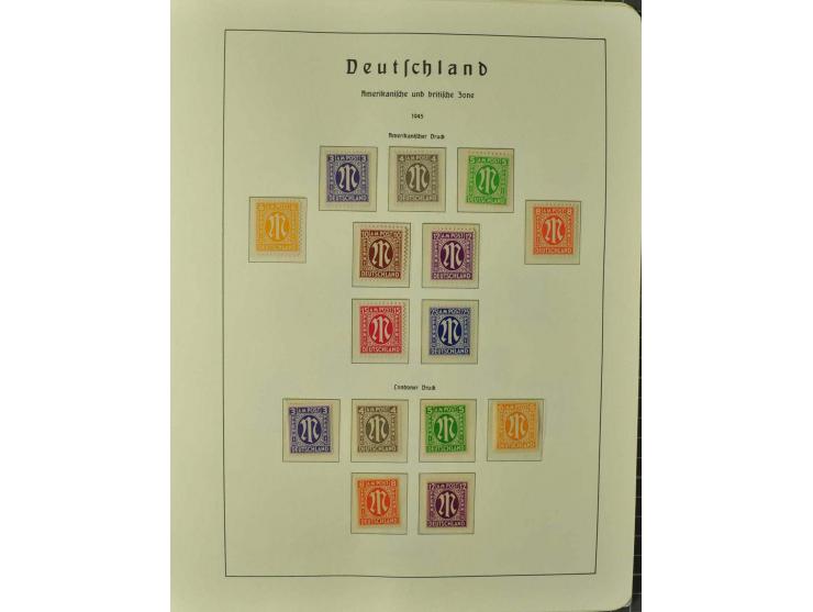 1948, postfrische kleine Sammlung mit einigen Aufdruck-Abarten, dabei u.a. Mi.-Nr. 52-68I/IIK und DD sowie Nr. I-IX/I+IIK und