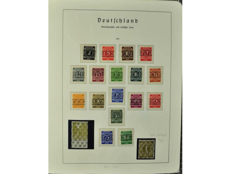 1948, postfrische kleine Sammlung mit einigen Aufdruck-Abarten, dabei u.a. Mi.-Nr. 52-68I/IIK und DD sowie Nr. I-IX/I+IIK und
