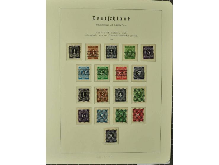 1948, postfrische kleine Sammlung mit einigen Aufdruck-Abarten, dabei u.a. Mi.-Nr. 52-68I/IIK und DD sowie Nr. I-IX/I+IIK und