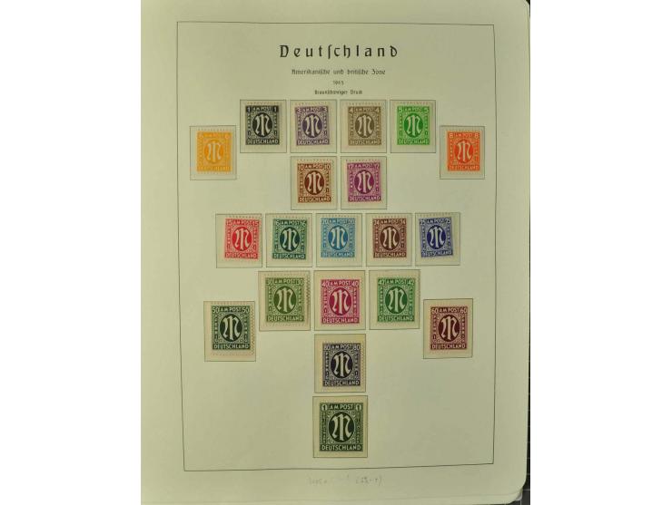 1948, postfrische kleine Sammlung mit einigen Aufdruck-Abarten, dabei u.a. Mi.-Nr. 52-68I/IIK und DD sowie Nr. I-IX/I+IIK und
