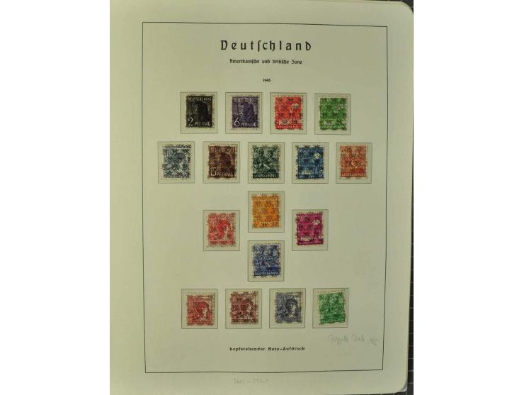 1948, postfrische kleine Sammlung mit einigen Aufdruck-Abarten, dabei u.a. Mi.-Nr. 52-68I/IIK und DD sowie Nr. I-IX/I+IIK und