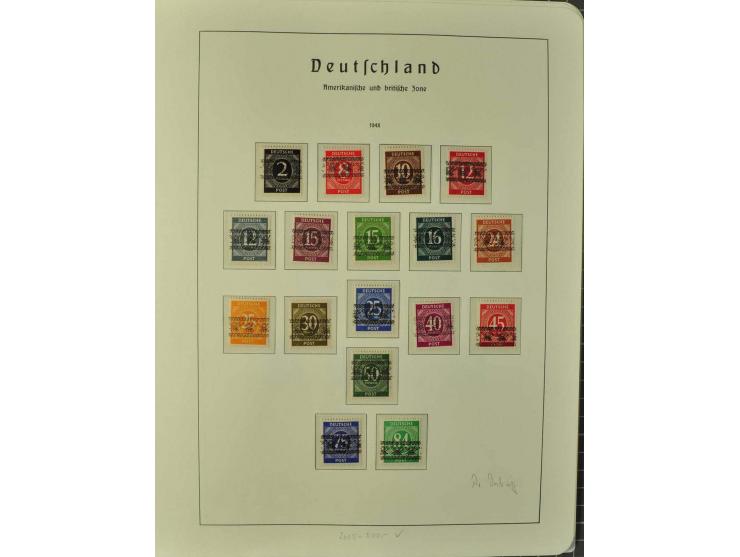 1948, postfrische kleine Sammlung mit einigen Aufdruck-Abarten, dabei u.a. Mi.-Nr. 52-68I/IIK und DD sowie Nr. I-IX/I+IIK und
