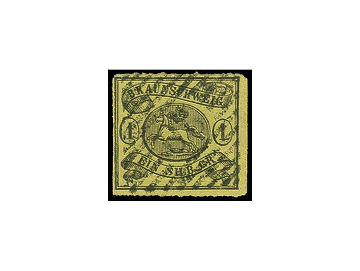 1861/63, 1 Sgr. linienförmig durchstochen 17, vollständiger Durchstich an allen Seiten, dabei seitlich innerhalb von Scherent