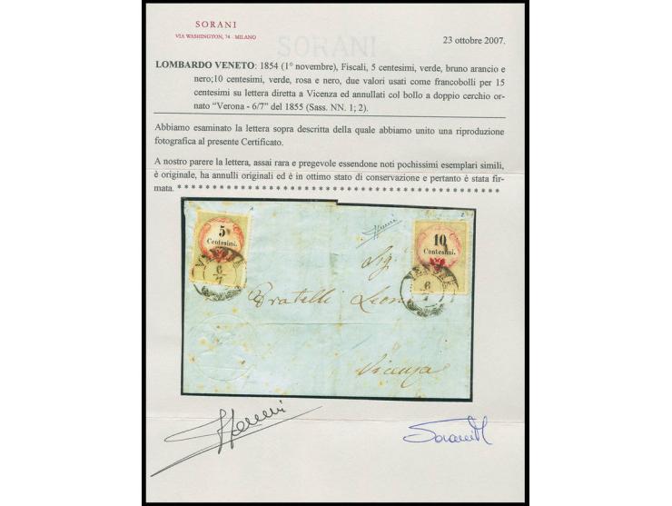 STEMPELMARKEN: Kombinierter Stichtief- und Buchdruck: 5 C. grün/schwarz/braunorange und 10 C. grün/schwarz/braunorange mit je