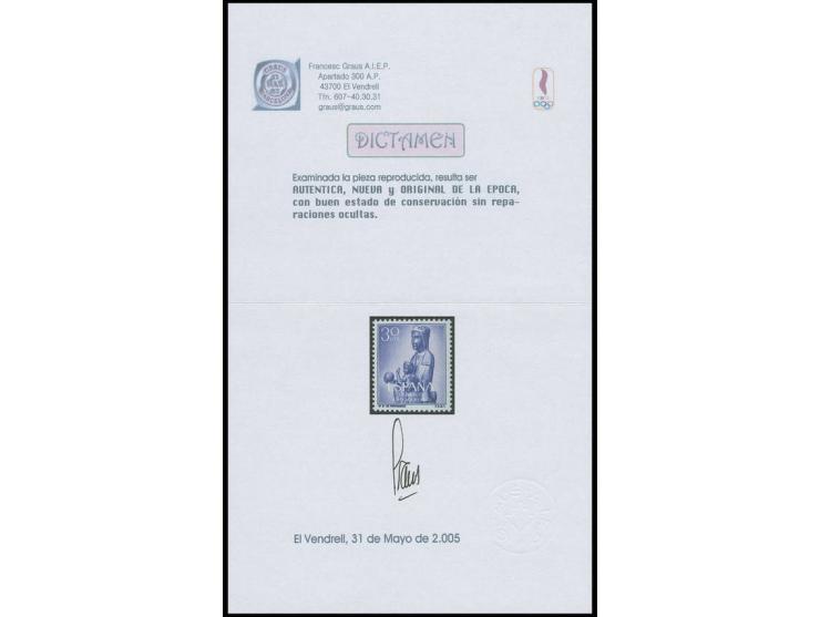 1954. Madonna with child 30 c., perforated colour proof in violet, unmounted mint, fine and scarce, opinion Grauss AIEP