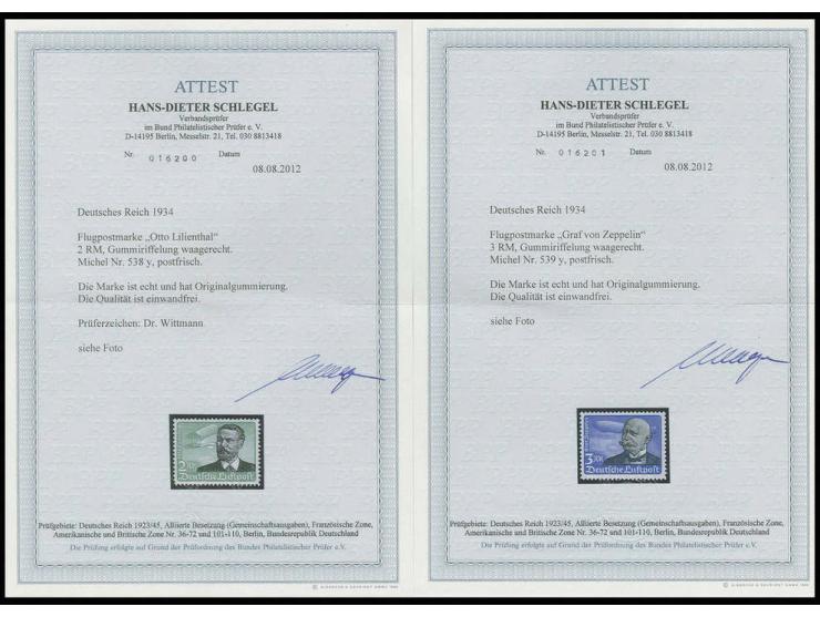 2-3 M., postfrisch, Kabinett, je Fotoattest Schlegel BPP