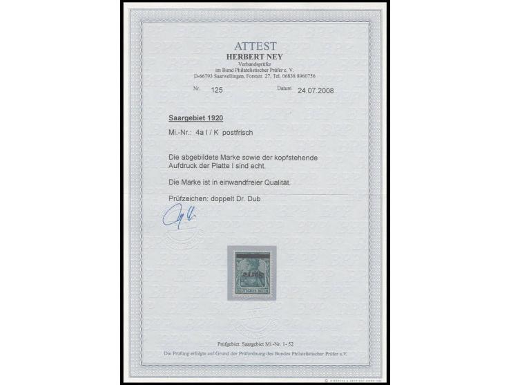 5 Pfg. mit kopfstehendem Aufdruck, postfrisch, Kabinett, Fotoattest H. Ney BPP